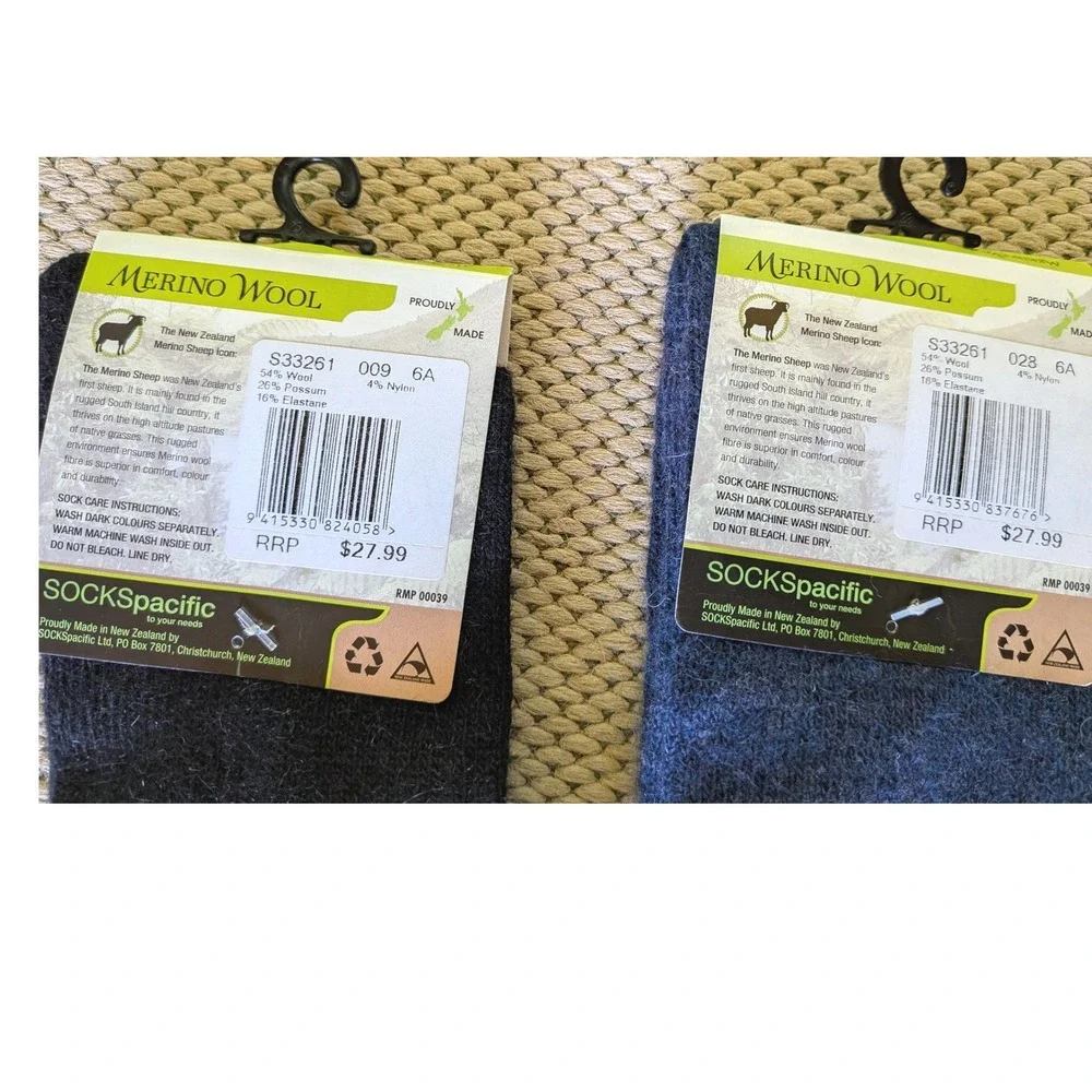 SOCKSpacific Merino Possum Socks Unisex 6-10 Comfort Top New Zealand Compress
